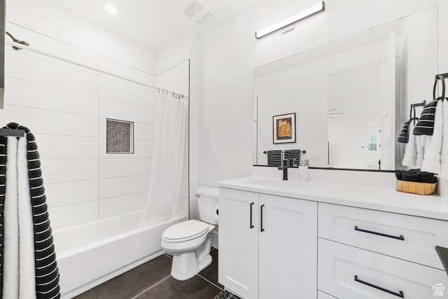 2950 E Naboo Ln, St George, UT 84790 - bathroom with vanity, shower / bath combination with curtain, and tile patterned flooring