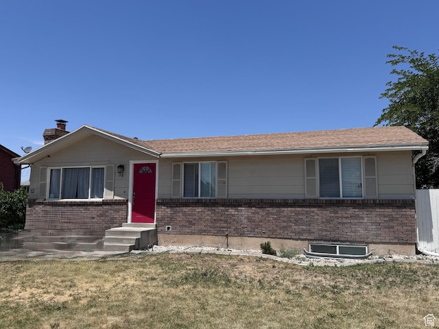 54 W 300 S, Orem, UT 84058 - ranch-style home featuring brick siding, a front yard, and entry steps