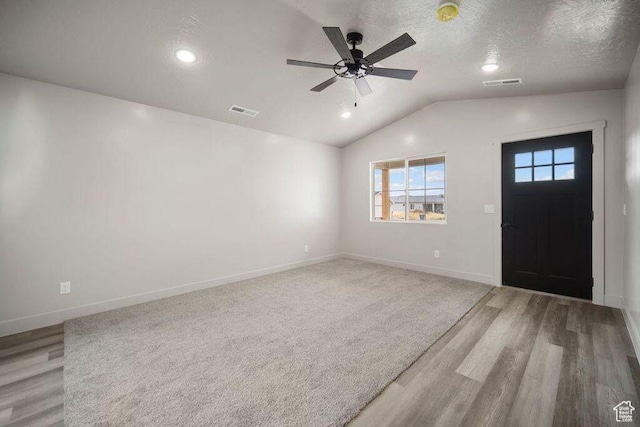 775 E 100 N Unit 83, Enterprise, UT 84725 - entrance foyer with light wood-style floors, a ceiling fan, vaulted ceiling, and recessed lighting
