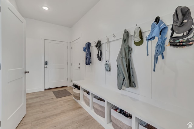 1058 W 570 N, Orem, UT 84057 - mudroom featuring light wood-type flooring and recessed lighting