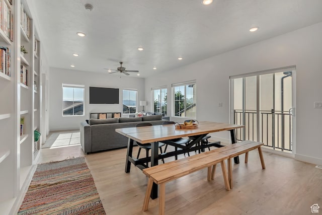 1058 W 570 N, Orem, UT 84057 - dining space featuring recessed lighting, light wood finished floors, and a ceiling fan