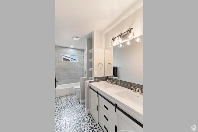 2835 Lincoln Ave, Ogden, UT 84401 - bathroom featuring double vanity, bathtub / shower combination, and tile patterned flooring