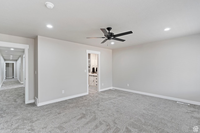 2835 Lincoln Ave, Ogden, UT 84401 - spare room with a smoke detector, carpet, recessed lighting, and ceiling fan