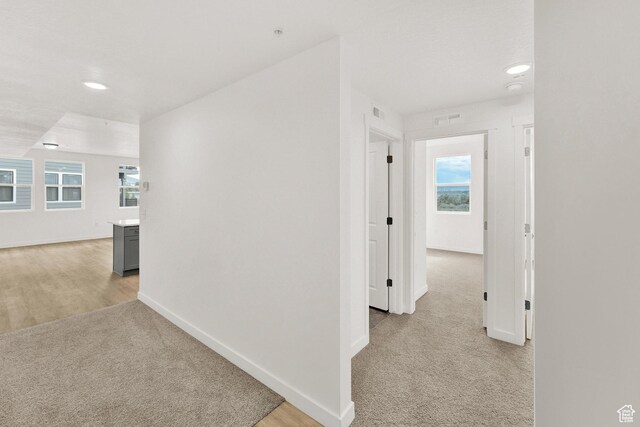 736 W Blue Magic Ln S Unit R201, Midvale, UT 84047 - hallway with light colored carpet and recessed lighting