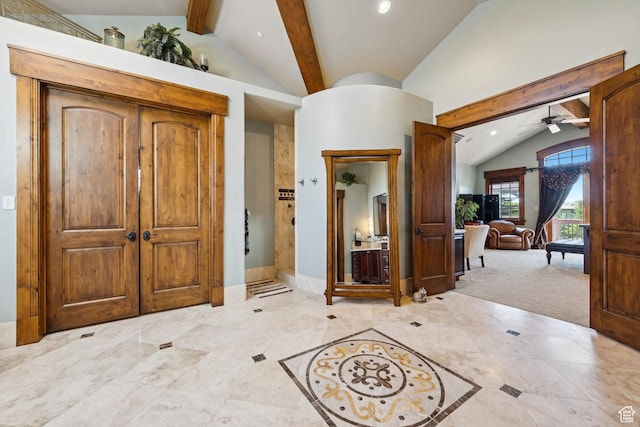 7881 N W Hills Trl, Park City, UT 84098 - entrance foyer featuring ceiling fan and recessed lighting
