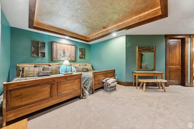 7881 N W Hills Trl, Park City, UT 84098 - carpeted bedroom featuring a tray ceiling and baseboards