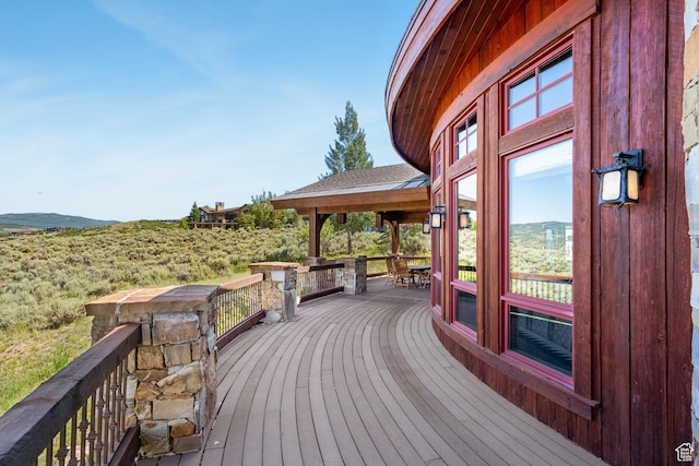 7881 N W Hills Trl, Park City, UT 84098 - wooden deck featuring a mountain view