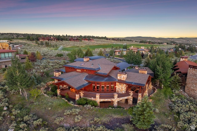 7881 N W Hills Trl, Park City, UT 84098 - aerial view at dusk
