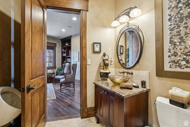 7881 N W Hills Trl, Park City, UT 84098 - bathroom with vanity and wood finished floors