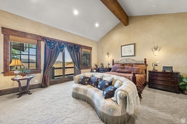 7881 N W Hills Trl, Park City, UT 84098 - carpeted bedroom with access to exterior and recessed lighting