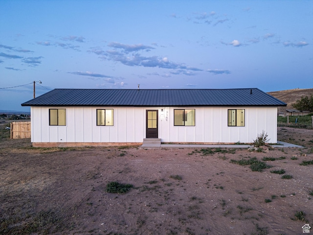 3189 S 4000 W, Roosevelt, UT 84066 - modern inspired farmhouse featuring board and batten siding, a metal roof, and entry steps