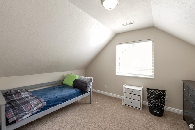 4018 W Cypress, Cedar Hills, UT 84062 - carpeted bedroom featuring a textured ceiling and vaulted ceiling