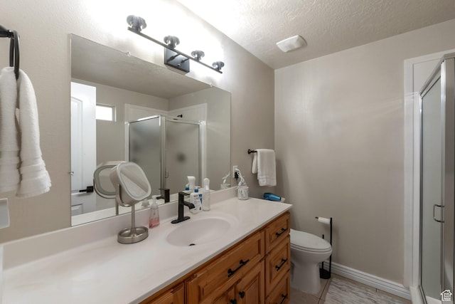 4018 W Cypress, Cedar Hills, UT 84062 - bathroom featuring vanity, a stall shower, and a textured ceiling