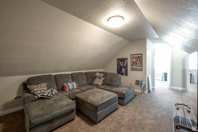 4018 W Cypress, Cedar Hills, UT 84062 - carpeted living area with a textured ceiling and lofted ceiling