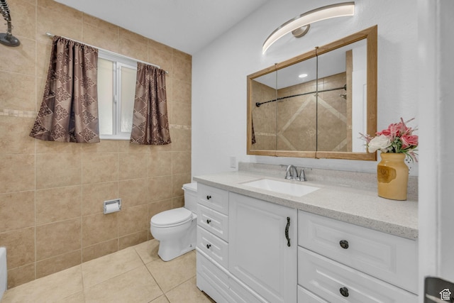 5350 S 3450 W, Roy, UT 84067 - bathroom with vanity, tile patterned floors, and tiled shower