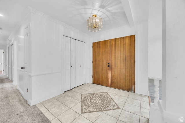 5350 S 3450 W, Roy, UT 84067 - entrance foyer with a chandelier, crown molding, and tile patterned floors
