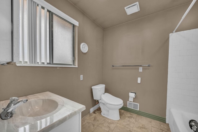 5350 S 3450 W, Roy, UT 84067 - full bathroom with vanity, tile patterned floors, and washtub / shower combination