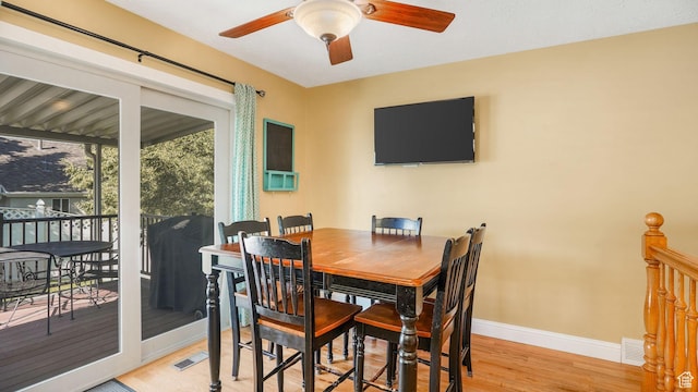 1138 Briggs Dr, Bountiful, UT 84010 - dining room with light wood-style flooring and a ceiling fan