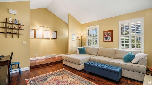 1138 Briggs Dr, Bountiful, UT 84010 - living room featuring wood-type flooring and lofted ceiling