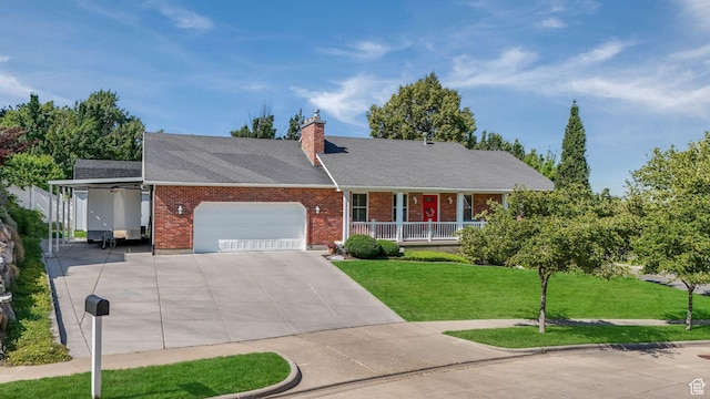 1138 Briggs Dr, Bountiful, UT 84010 - single story home featuring brick siding, a front yard, covered porch, and an attached garage