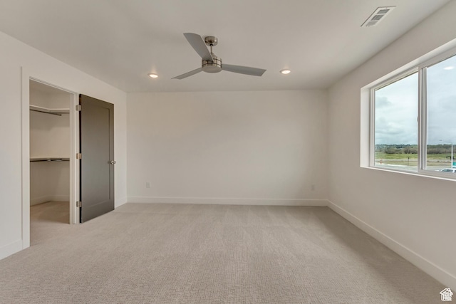 1352 N 1440 E Unit 21, Payson, UT 84651 - unfurnished bedroom with recessed lighting, light carpet, a walk in closet, ceiling fan, and a closet
