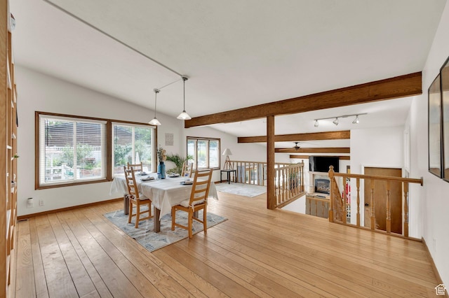 1481 W Bluemont Dr, Murray, UT 84123 - dining area with light wood-style flooring and vaulted ceiling