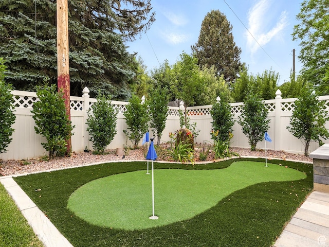 155 S 300 W, Spanish Fork, UT 84660 - fenced backyard with a putting area
