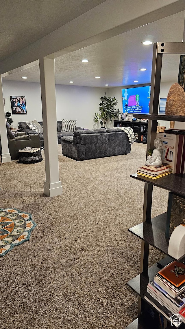 1268 E 300 S, Smithfield, UT 84335 - carpeted living area with recessed lighting