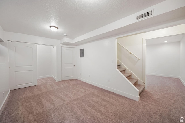 78 E 1450 S, Orem, UT 84058 - finished basement with carpet floors, stairway, a textured ceiling, and electric panel