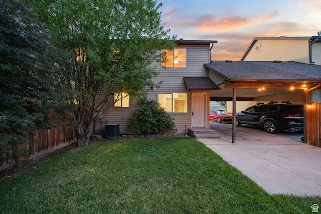 78 E 1450 S, Orem, UT 84058 - view of front of property with a carport, concrete driveway, and roof with shingles