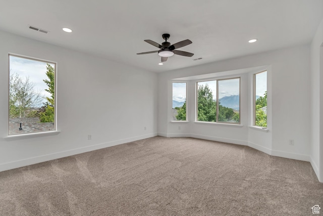 13749 S Crimson Patch Way, Riverton, UT 84096 - carpeted spare room featuring a ceiling fan and recessed lighting