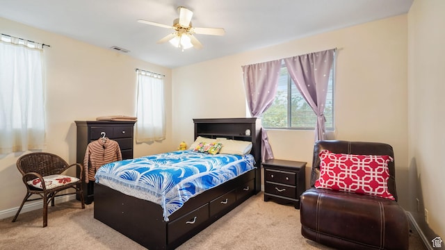 13994 S Stone Dr E, Draper, UT 84020 - bedroom featuring light colored carpet and ceiling fan