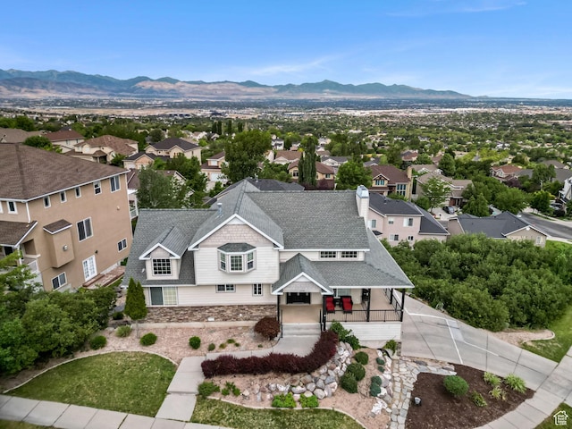 13994 S Stone Dr E, Draper, UT 84020 - aerial view of residential area with a mountain backdrop