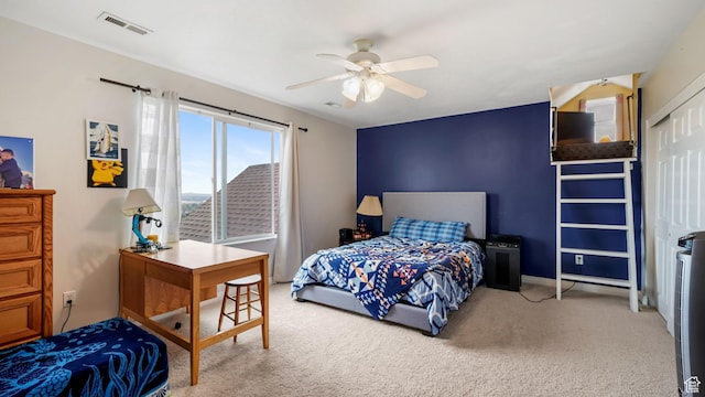 13994 S Stone Dr E, Draper, UT 84020 - carpeted bedroom with a closet and a ceiling fan