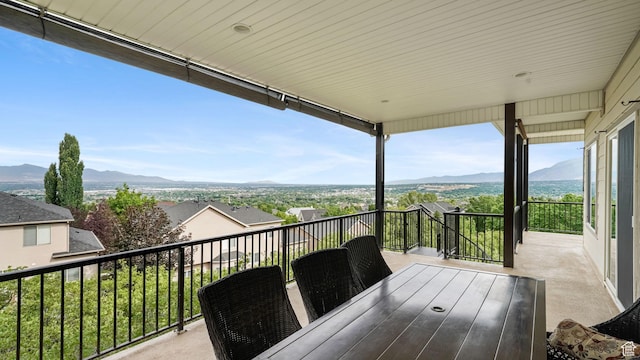 13994 S Stone Dr E, Draper, UT 84020 - wooden terrace featuring a mountain view