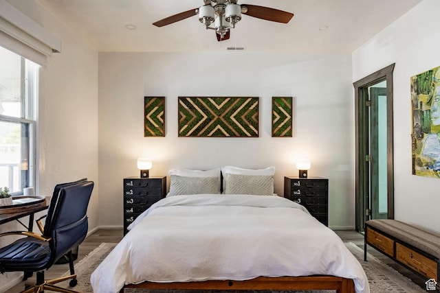 416 Marsac Ave, Park City, UT 84060 - bedroom featuring wood finished floors and ceiling fan