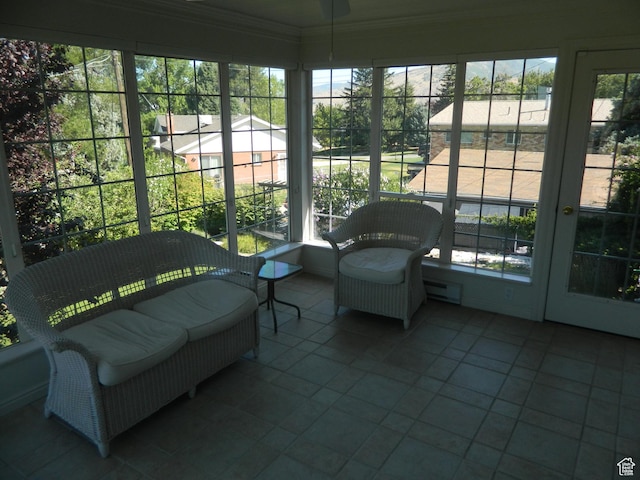 4222 S Edward Dr, Holladay, UT 84124 - sunroom / solarium with french doors and ceiling fan