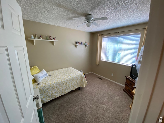 6690 S 3270 W, West Jordan, UT 84084 - bedroom with carpet, a textured ceiling, and ceiling fan