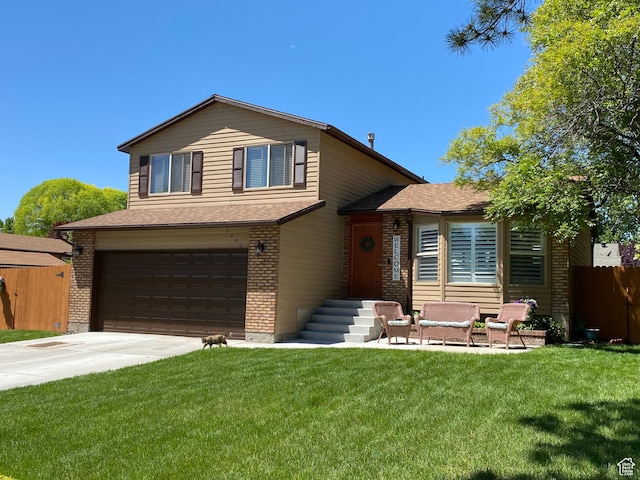6690 S 3270 W, West Jordan, UT 84084 - tri-level home featuring an attached garage, brick siding, concrete driveway, and a shingled roof
