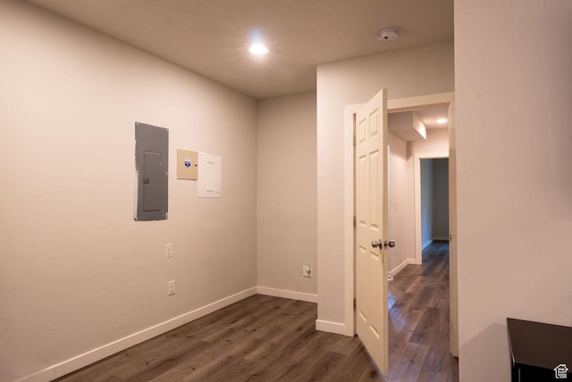 1959 W Golden Pond Way S, Orem, UT 84059 - hall featuring electric panel, dark wood finished floors, and recessed lighting
