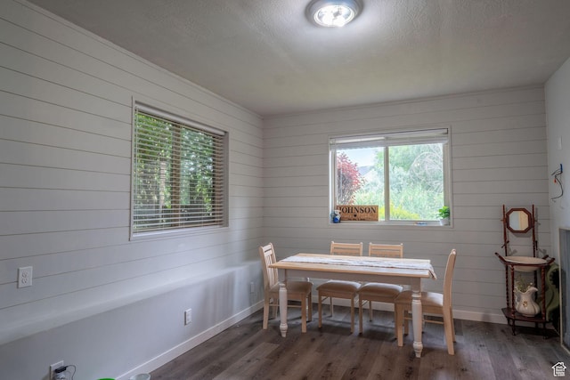 1959 W Golden Pond Way S, Orem, UT 84059 - dining room featuring wood finished floors, wooden walls, and a textured ceiling