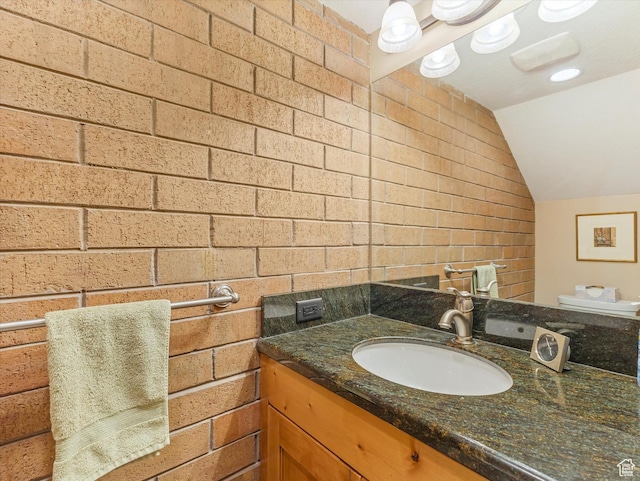 1679 Captain Molly Dr, Park City, UT 84060 - bathroom featuring vanity and lofted ceiling
