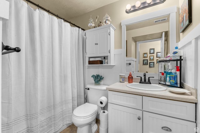 14858 S Ox Cart Ln, Draper, UT 84020 - full bath with vanity, a textured ceiling, and a shower with shower curtain