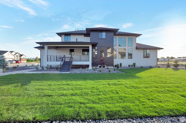 165 S Farmhouse Cir, Kaysville, UT 84037 - rear view of property with a porch, a yard, and crawl space