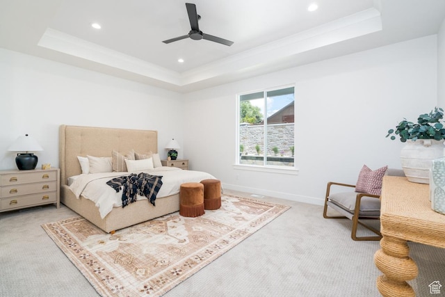 2960 N 1080 W, Lehi, UT 84043 - bedroom with a raised ceiling, carpet floors, recessed lighting, and ceiling fan