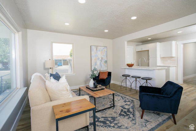 886 W 500 N, Orem, UT 84057 - living area with recessed lighting, light wood-style flooring, and a textured ceiling