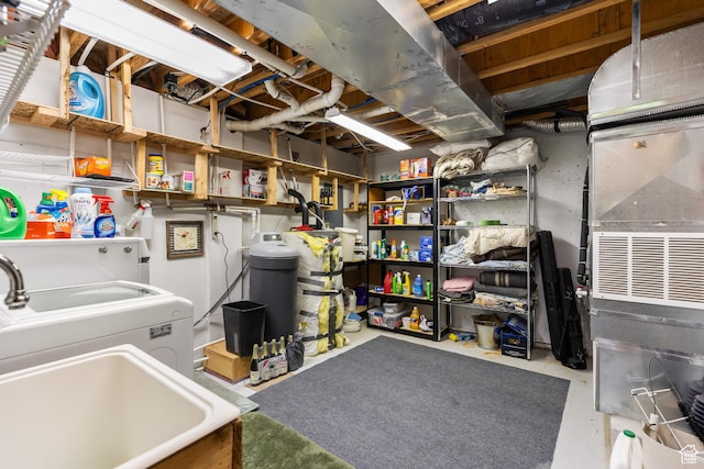 214 W Shinarump Cir, Leeds, UT 84746 - unfinished below grade area featuring a water softener system and washer / dryer