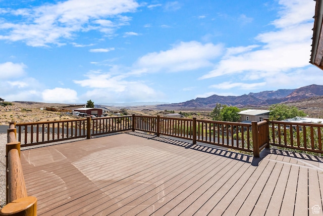 214 W Shinarump Cir, Leeds, UT 84746 - wooden deck featuring a mountain view