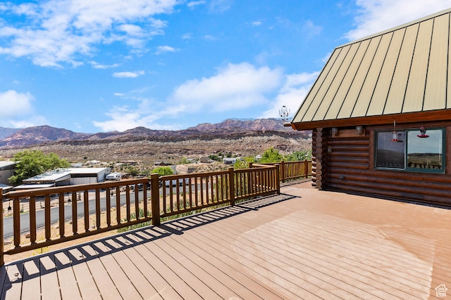 214 W Shinarump Cir, Leeds, UT 84746 - wooden deck featuring a mountain view