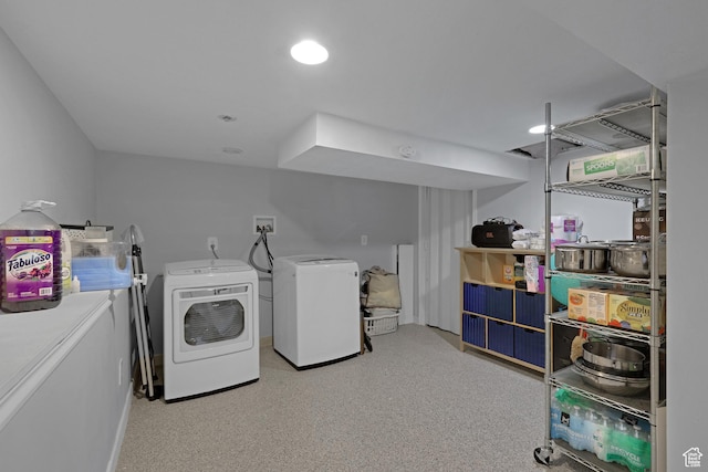2217 Monroe Blvd, Ogden, UT 84401 - laundry area featuring washer and clothes dryer and recessed lighting